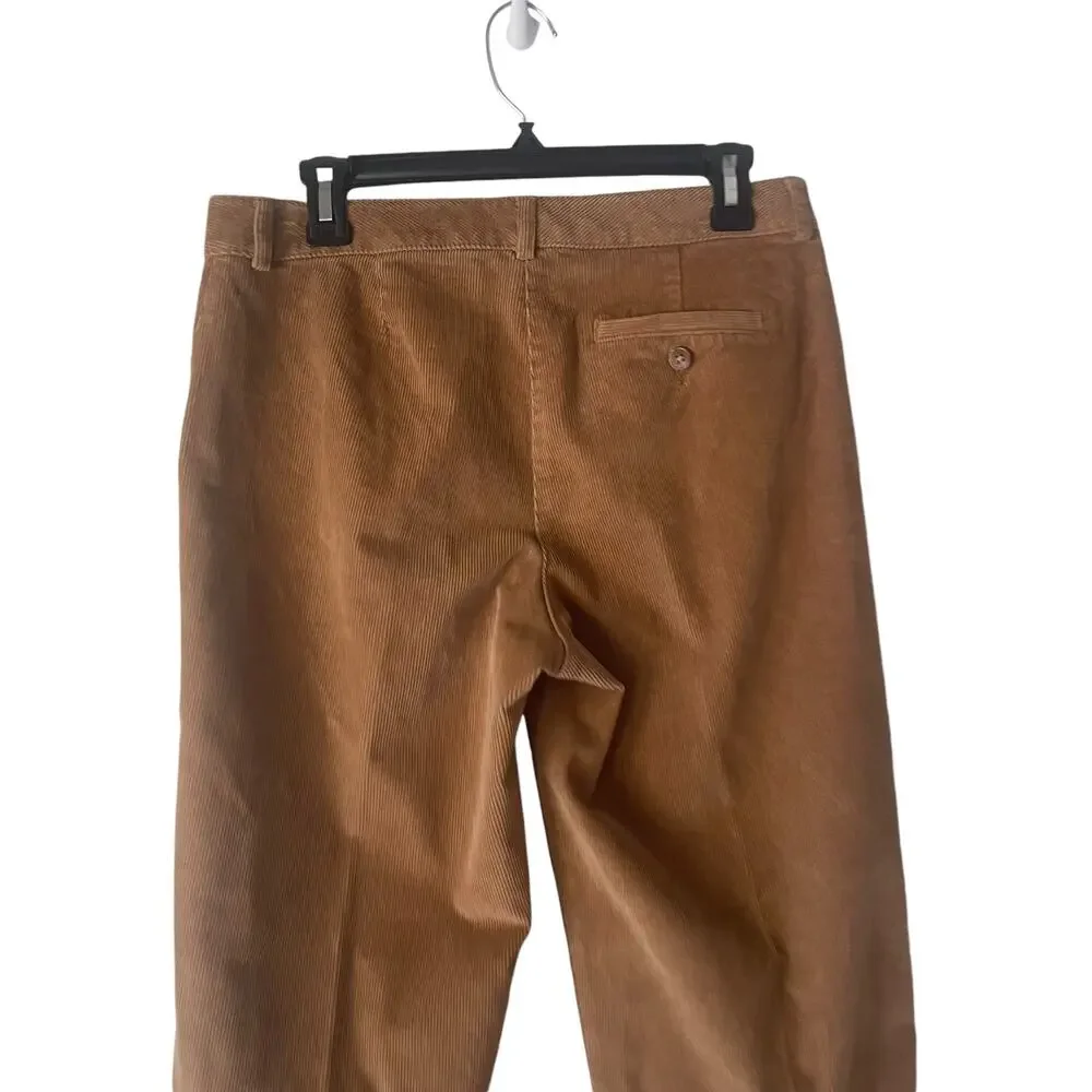 L.L. Bean Women's Size 6 Tall Tan Corduroy Academia Fall Straight Leg Pants‎